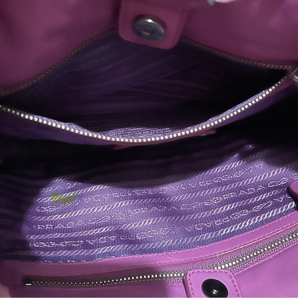 PRADA Tessuto Ruffled Leather Pink Tote Bag - Picture 12 of 15